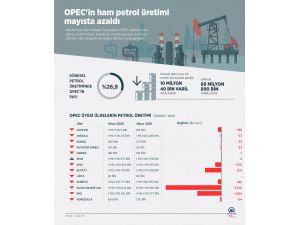 OPEC'in ham petrol üretimi mayısta azaldı