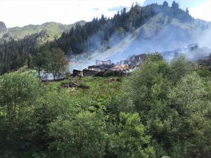 GÜNCELLEME - Artvin'de bir köyde çıkan yangın kontrol altına alındı