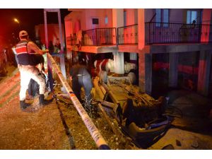 Kahramanmaraş'ta evin bahçesine devrilen otomobilin sürücüsü öldü