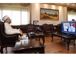 Diyanet İşleri Başkanı Erbaş, eski Kudüs Müftüsü Sabri ile görüştü