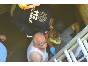 Düzce'de 6 metre derinliğindeki su deposuna düşen muhtar yaralandı