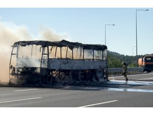 Kuzey Marmara Otoyolu'nda otobüs yangını