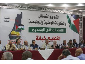 Gazze'deki Filistinli gruplardan "Normalleşme İhanettir" konferansı