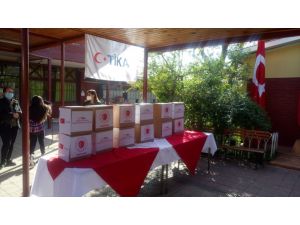 TİKA'dan Şili'deki Mustafa Kemal Atatürk İlköğretim Okulu öğrencilerine Kovid-19 yardımı