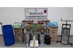 Kırklareli'nde 860 litre kaçak içki ele geçirildi