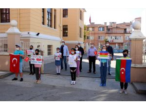 Edirne'de öğrenciler resim ve şiirlerle Azerbaycan'a destek verdi