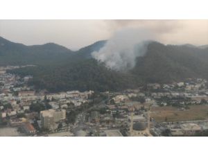 Antalya'da çıkan orman yangını yerleşim yerlerine ulaşmadan söndürüldü