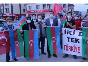 Düzce'de Azerbaycan'a destek için konvoy oluşturuldu
