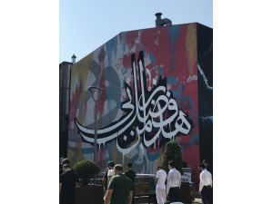 Hattat Hasan Çelebi'nin eseri Trabzon'da grafitiyle yorumlandı