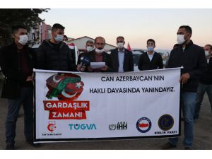 Ağrı'da Azerbaycan'a destek için araç konvoyu oluşturuldu