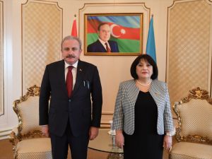 TBMM Başkanı Şentop, Azerbaycanlı mevkidaşı Gafarova ile görüştü