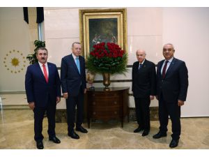 Cumhur İttifakı liderlerinden Cumhurbaşkanı Erdoğan'a "geçmiş olsun" ziyareti
