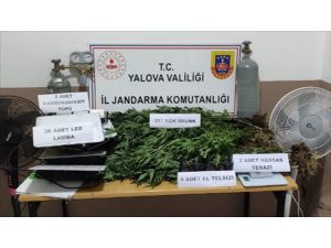 Yalova'da evin bodrum katında uyuşturucu üreten 2 zanlı tutuklandı