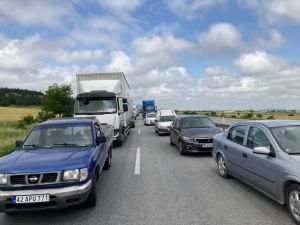 Afyonkarahisar-Konya yolu, Bahçesaray mevkisinde meydana gelen kaza nedeniyle ulaşıma kapandı