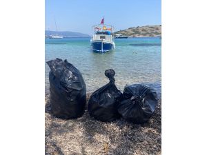 Bodrum'da ada ve koylarda temizlik yapıldı