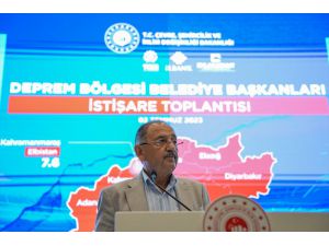 Bakan Özhaseki, Deprem Bölgesi Belediye Başkanları İstişare Toplantısı'nda konuştu: