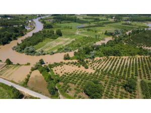 Melen Nehri'nin taşması sonucu tarım arazileri sular altında kaldı