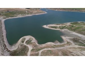 Tekirdağ'daki Türkmenli Göleti'nin su seviyesi kuraklık nedeniyle düştü