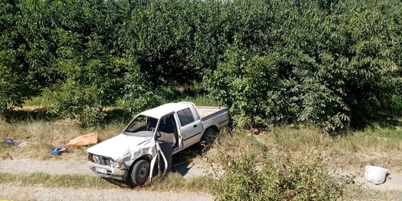 Afyonkarahisar'da şarampole devrilen kamyonetteki sürücü öldü, eşi ağır yaralandı