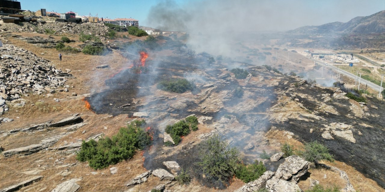 Manisa'da otluk ve makilik alanda çıkan yangın söndürüldü