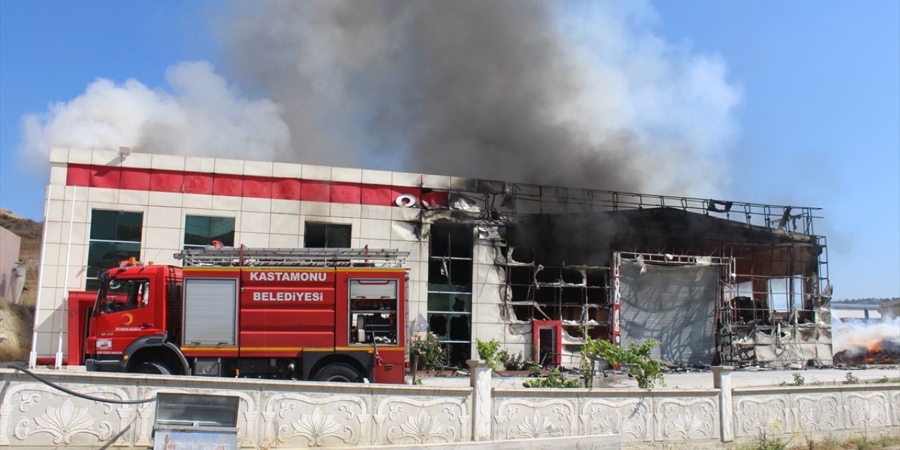 GÜNCELLEME 3 - Kastamonu'da kapı fabrikasında çıkan yangın söndürüldü