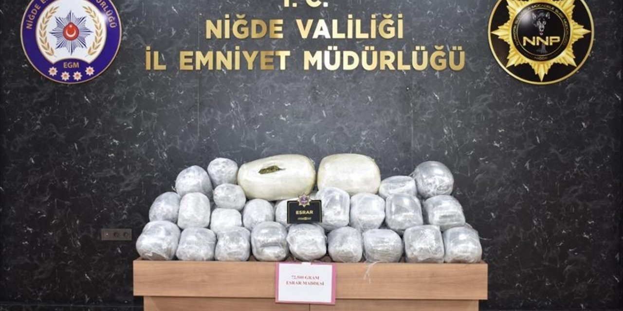 Niğde'de 72,5 kilogram esrar ele geçirildi