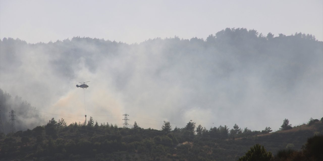 Hatay'da çıkan orman yangınına havadan ve karadan müdahale ediliyor