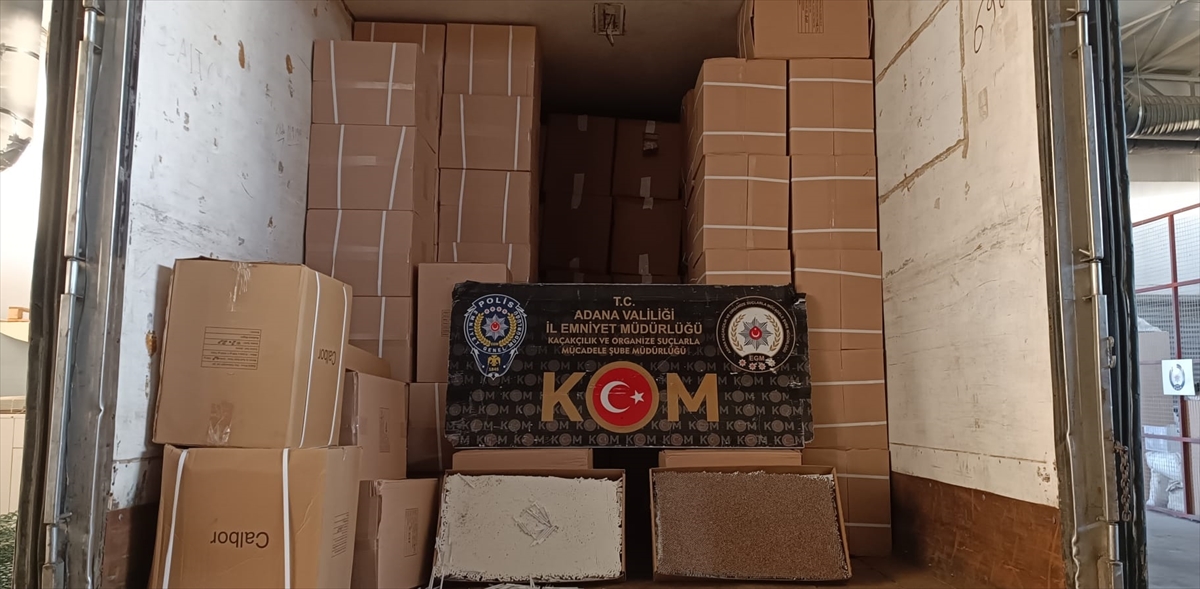 Adana'da 23 milyon 106 bin 200 makaron ele geçirildi