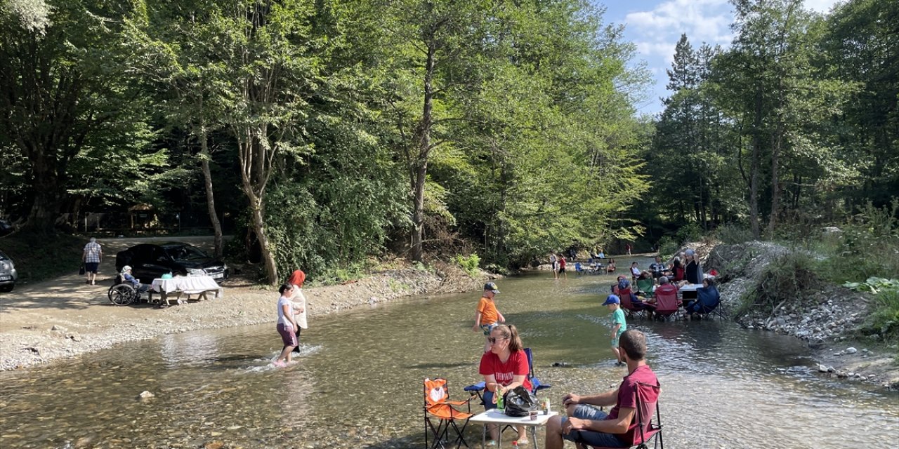 Bolu ve Zonguldak'ta sıcak havadan bunalanlar dere ve sahilleri doldurdu