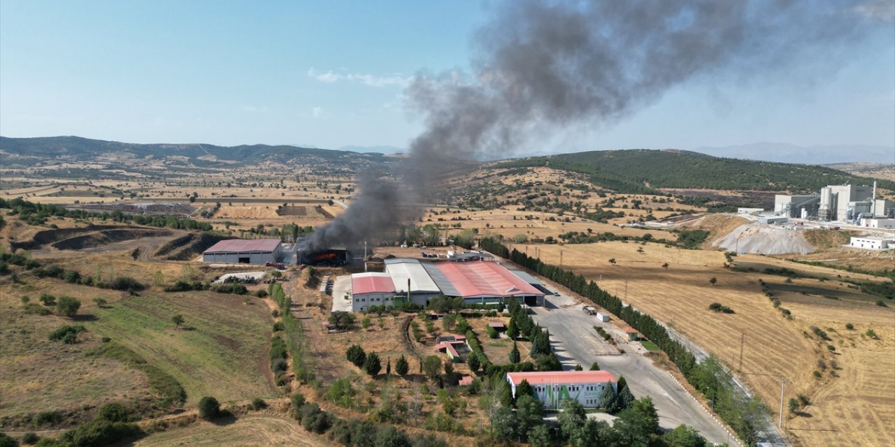 Manisa'da katı atık bertaraf tesisinde çıkan yangına müdahale ediliyor