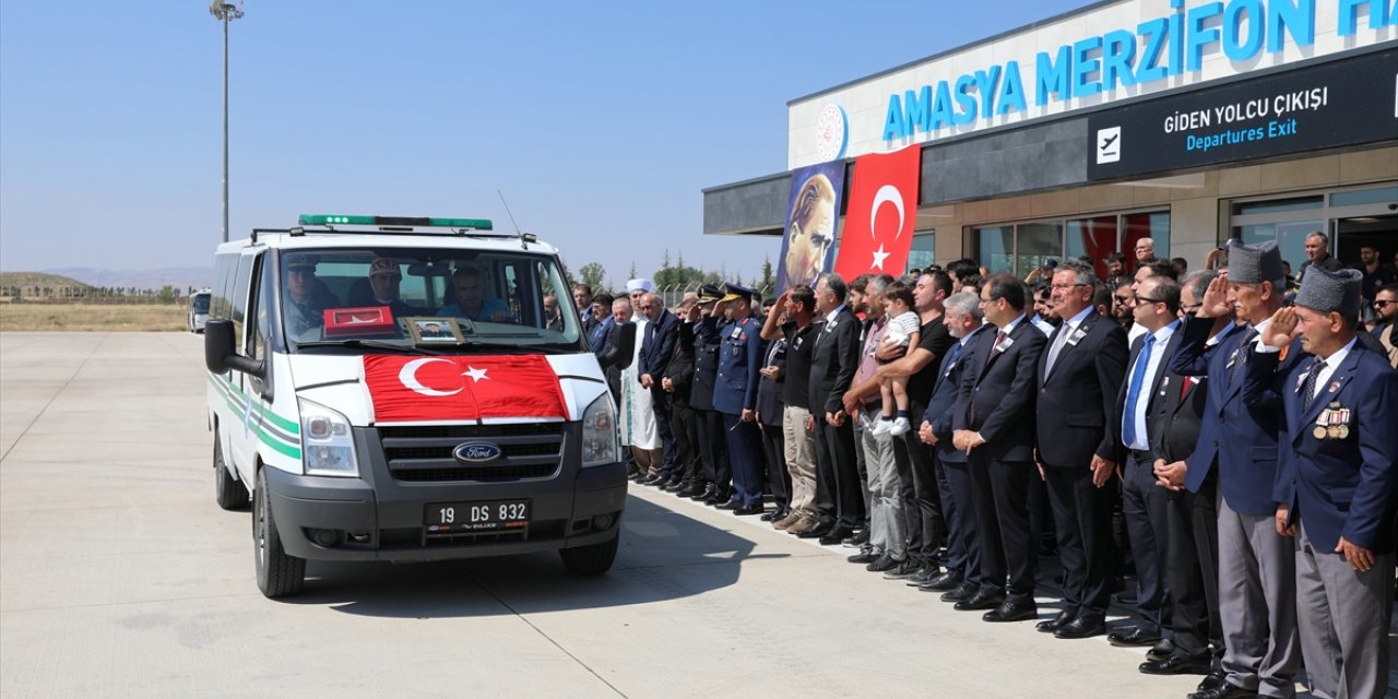 Şehit Piyade Astsubay Kıdemli Çavuş Buğra Çalgay'ın cenazesi Amasya'ya getirildi