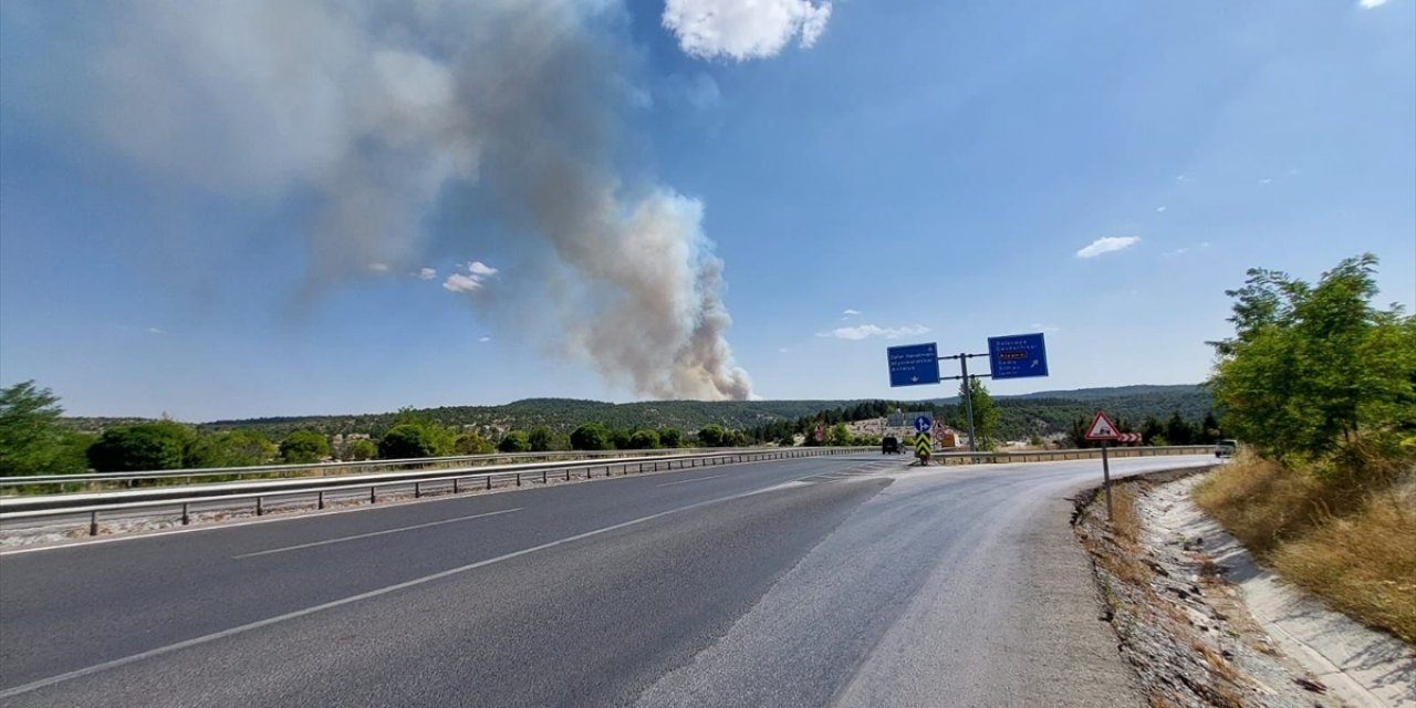 Kütahya'da çıkan orman yangınına müdahale ediliyor