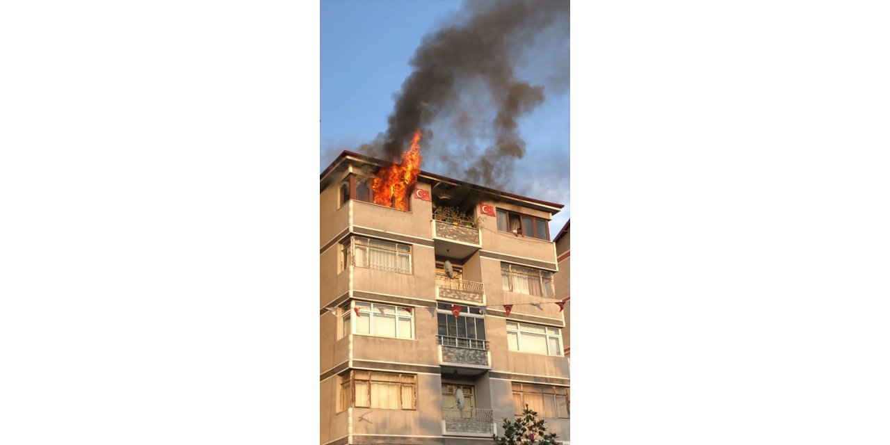 Zonguldak'ta evde çıkan yangında 1 kişi yaralandı