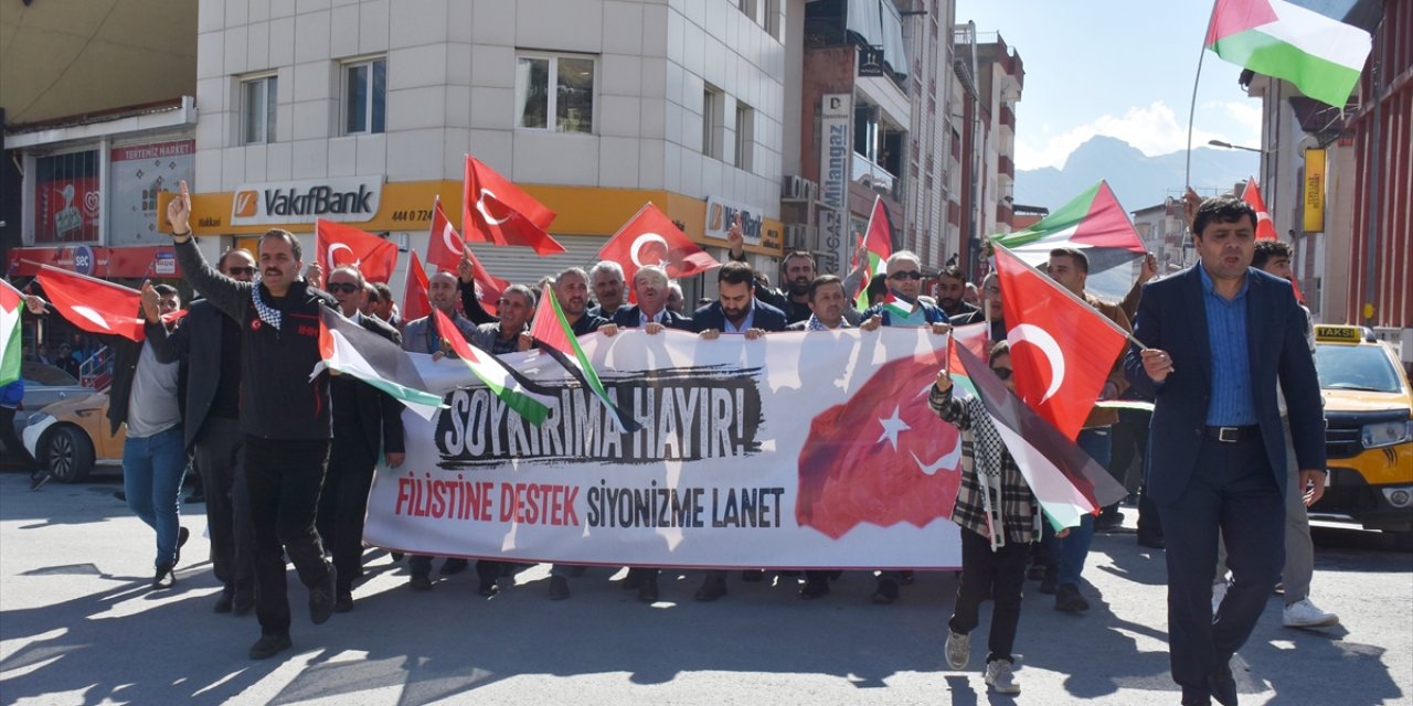 Van, Hakkari ve Bitlis'te İsrail'in Gazze'ye saldırıları protesto edildi