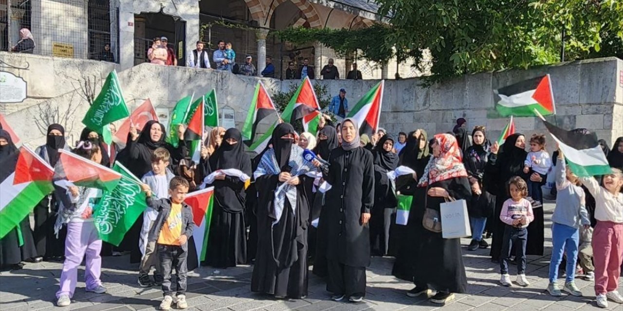 HÜDA PAR Kadın Kolları, İsrail'in Filistin'e yönelik saldırılarını protesto etti