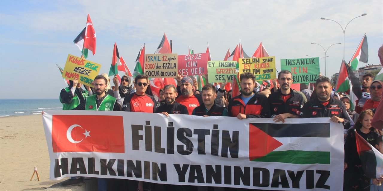 Samsun'da "Büyük Filistin Yürüyüşü" düzenlendi