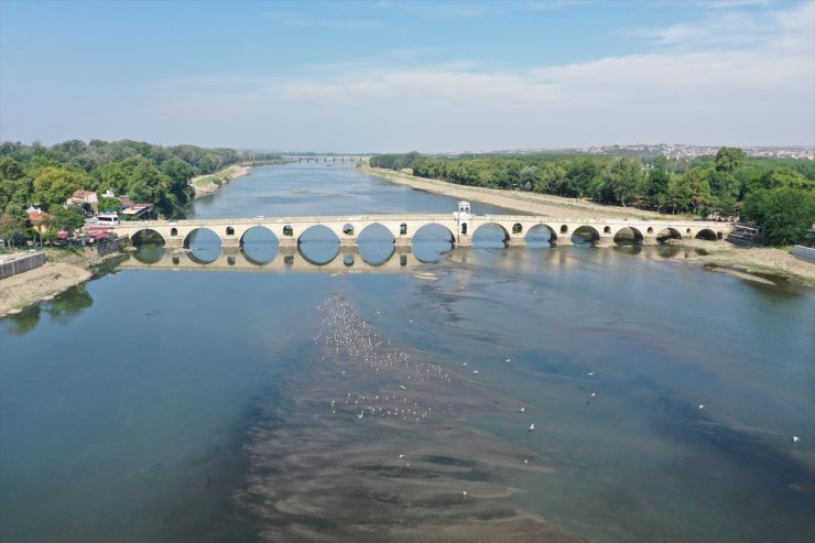 Edirne'de Meriç ve Tunca nehirlerinin su seviyesi düştü