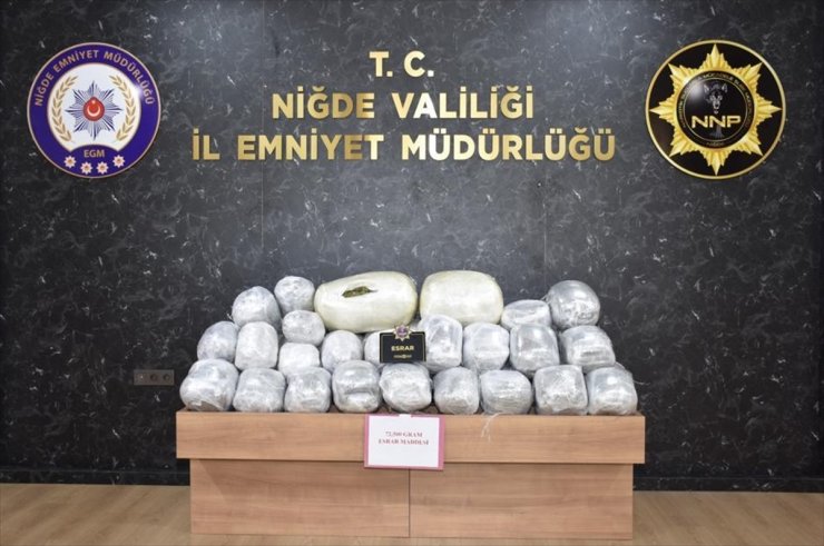 Niğde'de 72,5 kilogram esrar ele geçirildi