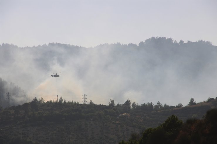 Hatay'da çıkan orman yangınına havadan ve karadan müdahale ediliyor