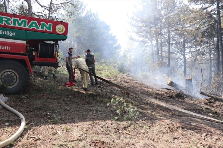 Bolu'daki orman yangını alanlarında soğutma çalışması sürüyor