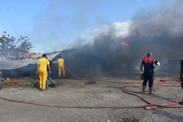 Sinop'ta mangal kömürü üretim atölyesinde çıkan yangın söndürüldü