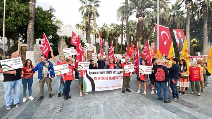 İsrail'in Gazze'deki hastaneye saldırısı Muğla'da protesto edildi