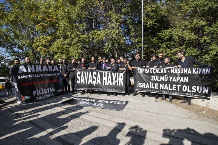 Ankaralı müzisyenler, İsrail'in Gazze'deki saldırılarını protesto etti