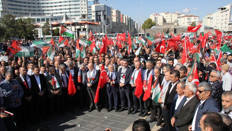 Kayseri'de Filistin'e destek mitingi düzenlendi