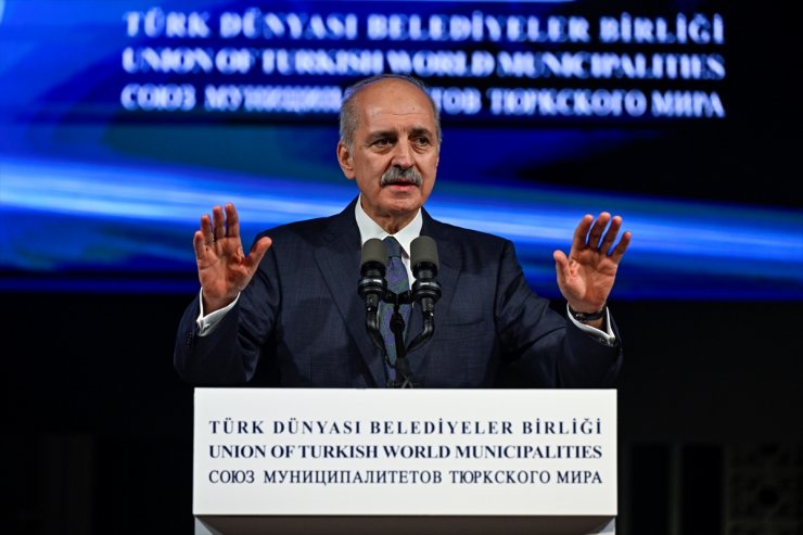 TBMM Başkanı Kurtulmuş, Türk Dünyası Belediyeler Birliği resepsiyonunda konuştu: