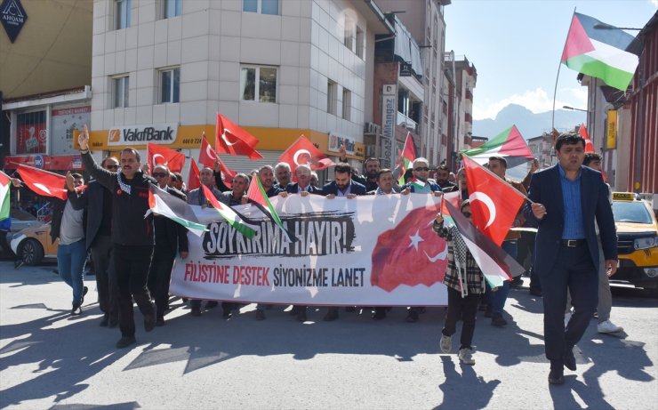 Van, Hakkari ve Bitlis'te İsrail'in Gazze'ye saldırıları protesto edildi