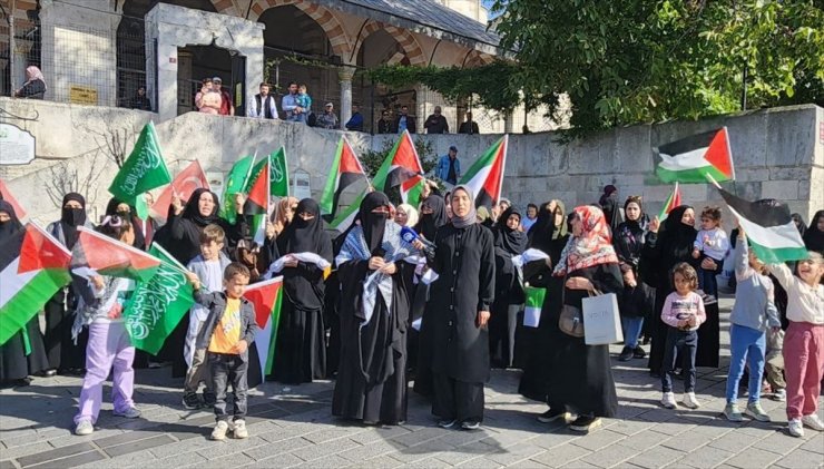 HÜDA PAR Kadın Kolları, İsrail'in Filistin'e yönelik saldırılarını protesto etti