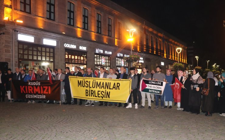 İsrail'in Filistin'e saldırıları Trabzon'da protesto edildi