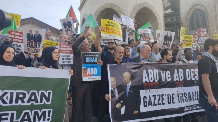 İstanbul'da Fransa Başkonsolosluğu önünde İsrail protestosu