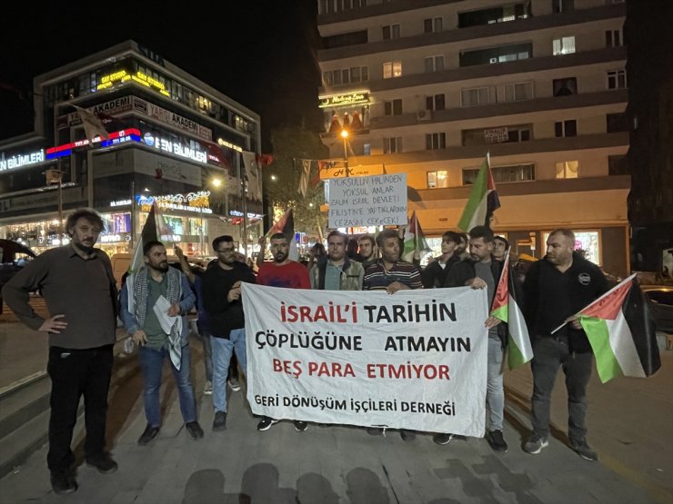 İstanbul'da geri dönüşüm işçilerinden İsrail protestosu